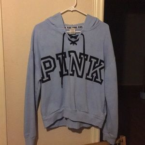 Baby blue PINK hoodie